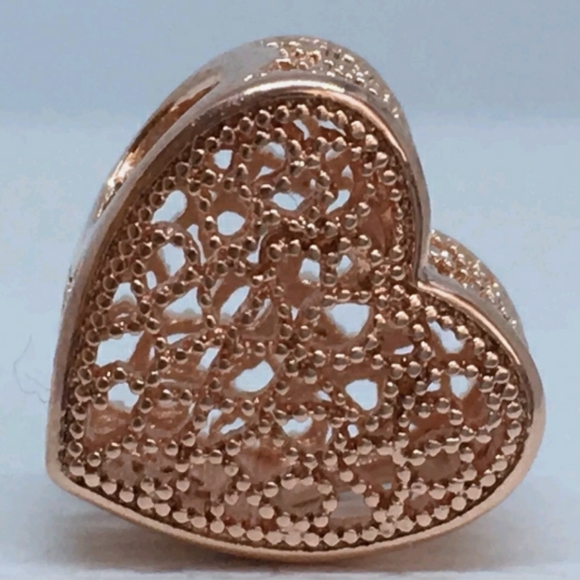 Pandora rose gold filled with romance heart charm. - Picture 3 of 8